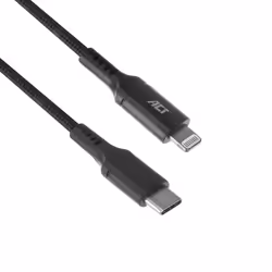 ACT AC3095, 1 m, Lightning, USB C, Mâle, Mâle, Noir