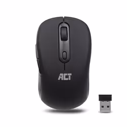ACT AC5125, Droitier, Optique, RF sans fil, 1600 DPI, Noir