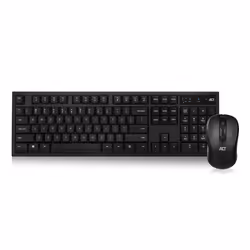 ACT AC5700, Taille réelle (100 %), RF sans fil, Clavier à membrane, QWERTY, Noir, Souris incluse