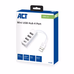 ACT AC6200 hub & concentrateur USB 2.0 480 Mbit/s Blanc
