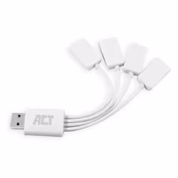 ACT AC6210, USB 3.2 Gen 1 (3.1 Gen 1) Type-A, USB 3.2 Gen 1 (3.1 Gen 1) Type-A, 480 Mbit/s, Blanc, 0,08 m, 1 pièce(s)