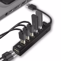 ACT AC6215 hub & concentrateur USB 2.0 480 Mbit/s Noir - Vue supplémentaire 5