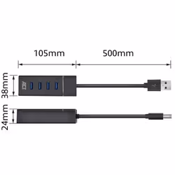 ACT AC6300 hub & concentrateur USB 3.2 Gen 1 (3.1 Gen 1) Type-A 5000 Mbit/s Noir - Vue supplémentaire 4