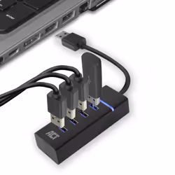 ACT AC6300 hub & concentrateur USB 3.2 Gen 1 (3.1 Gen 1) Type-A 5000 Mbit/s Noir - Vue supplémentaire 5