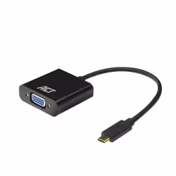 ACT AC7300, 0,15 m, USB Type-C, VGA (D-Sub), Mâle, Femelle, Droit