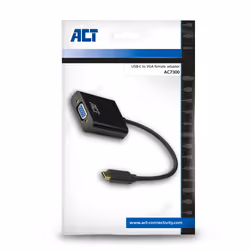 ACT AC7300 câble vidéo et adaptateur 0,15 m USB Type-C VGA (D-Sub) Noir