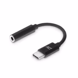 ACT AC7380, 3,5mm, Femelle, USB Type-C, Mâle, 0,11 m, Noir