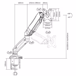 ACT AC8311 support d'écran plat pour bureau 32" Noir - Vue supplémentaire 4