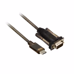 ACT AC6002, Noir, 1,5 m, USB Type-C, DB-9, Mâle, Mâle