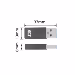 ACT AC7375 changeur de genre de câble USB Type-C USB Type-A Gris - Vue supplémentaire 4