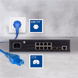 ACT AK5317 câble électrique Bleu 2 m CEE7/7 Coupleur C15