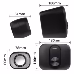 Eminent EM3515 set d'enceintes 11 W PC/ordinateur portable Noir 2.1 canaux 3 W