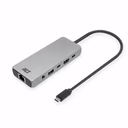 ACT AC7095, Avec fil, USB 3.2 Gen 1 (3.1 Gen 1) Type-C, 100 W, 2500 Mbit/s, Gris, 8K Ultra HD