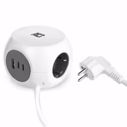 ACT AC2420, 1,5 m, Intérieure, Type F, Type F (CEE 7/7), Courbe, Blanc