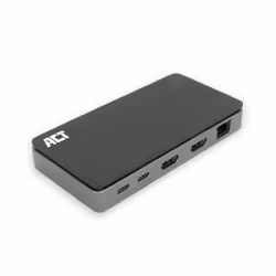 ACT AC7093, Avec fil, USB 3.2 Gen 1 (3.1 Gen 1) Type-C, 100 W, 10,100,1000 Mbit/s, Noir, Gris, 5 Gbit/s
