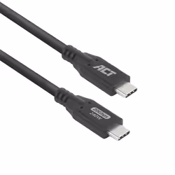 ACT Câble USB4 20Gbps 240W USB Type-C, 0,5 mètre, 0,5 m, USB C, USB C, USB4 Gen 2x2, 20 Gbit/s, Noir