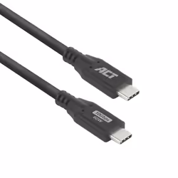 ACT Câble USB 3.0 10Gbps 60W USB Type-C, 0,5 mètre, 0,5 m, USB C, USB C, USB 3.2 Gen 2 (3.1 Gen 2), 10 Gbit/s, Noir