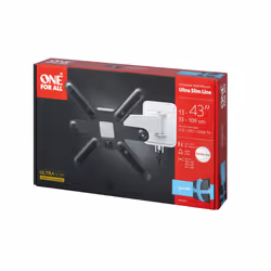 One For All 43\" TV Wandhalterung Slim TURN 90 43" Noir, Gris, Argent