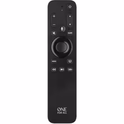 One For All Télécommande Apple TV, Acoustique, Barre de son, TV, RF sans fil, Appuyez sur les boutons, Voix, Noir