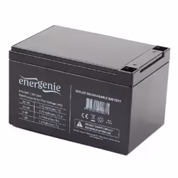 Gembird BAT-12V12AH, Sealed Lead Acid (VRLA), 12 V, 1 pièce(s), Noir, 12 Ah, 5 année(s)