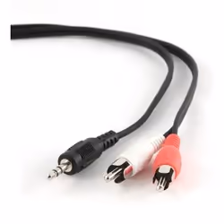 Gembird 1.5m, 3.5mm/2xRCA, M/M, 3,5mm, Mâle, 2 x RCA, Mâle, 1,5 m, Noir, Rouge, Blanc