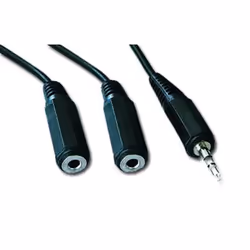 Keyteck CCA-415, 3,5mm, Mâle, 2 x 3.5mm, Femelle, 5 m, Noir