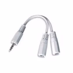 Gembird 10cm, 3.5mm/2x3.5mm, M/F, 3,5mm, Mâle, 2 x 3.5mm, Femelle, 0,1 m, Blanc