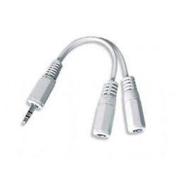 Gembird 10cm, 3.5mm/2x3.5mm, M/F câble audio 0,1 m 3,5mm Blanc