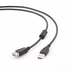 Gembird 1.8m USB 2.0 A M/FM, 1,8 m, USB A, USB A, USB 2.0, Mâle/Femelle, Noir