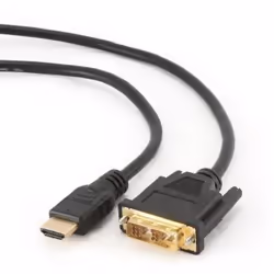 Gembird 1.8m, HDMI/DVI, M/M, 1,8 m, HDMI, DVI-D, Or, Noir, Mâle/Mâle