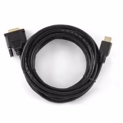 Gembird 5m, HDMI/DVI, M/M, 5 m, HDMI, DVI-D, Or, Noir, Mâle/Mâle