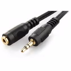 Gembird CCA-421S-5M, 3,5mm, Mâle, 3,5mm, Femelle, 5 m, Noir