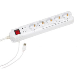Gembird PCW-MS2G protection surtension Blanc 5 sortie(s) CA 250 V 1,8 m