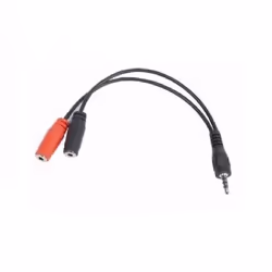 Gembird CCA-417, 3,5mm, Femelle, 2 x 3.5mm, Mâle, 0,2 m, Noir