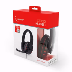 Gembird MHS-402, Avec fil, Appels/Musique, 20 - 20000 Hz, Casque, Noir
