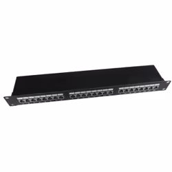 Gembird Cablexpert, Cat5e, Noir, Montage de rack, 1U, EIA/TIA T568B/A, RoHS, ISO 9002, UL