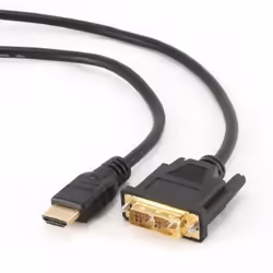 Gembird CC-HDMI-DVI-0.5M, 0,5 m, HDMI, DVI, Mâle, Mâle, Or