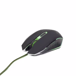 Gembird MUSG-001-G, Ambidextre, USB Type-A, 2400 DPI, Noir, Vert