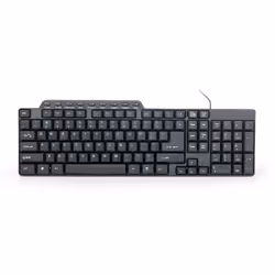Gembird KB-UM-104, Taille réelle (100 %), Avec fil, USB, QWERTY, Noir