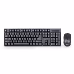 Gembird KBS-W-01, Taille réelle (100 %), Sans fil, RF sans fil, QWERTY, Noir, Souris incluse