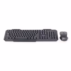 Gembird KBS-WM-02, Taille réelle (100 %), Sans fil, RF sans fil, QWERTY, Noir, Souris incluse