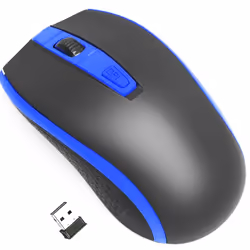 Gembird MUSW-107-B, Ambidextre, Optique, RF sans fil, 1600 DPI, Noir, Bleu