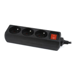 Gembird EG-PSU3F-01 protection surtension Noir 3 sortie(s) CA 230 V 0,6 m