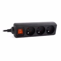 Gembird EG-PSU3F-01 protection surtension Noir 3 sortie(s) CA 230 V 0,6 m