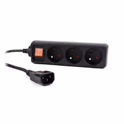 Gembird EG-PSU3F-01 protection surtension Noir 3 sortie(s) CA 230 V 0,6 m