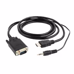 Gembird A-HDMI-VGA-03-6, 1,8 m, HDMI Type A (Standard), VGA (D-Sub) + 3,5 mm, Mâle, Mâle, 1920 x 1080 pixels