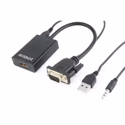 Gembird A-VGA-HDMI-01 câble vidéo et adaptateur 0,15 m HDMI Type A (Standard) VGA (D-Sub) Noir - Vue supplémentaire 3