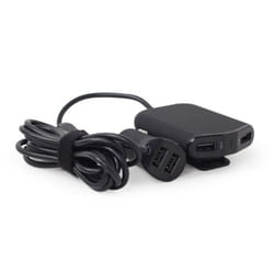Gembird EG-4U-CAR-01 chargeur d'appareils mobiles GPS, Smartphone, Tablette, Universel Noir Allume-cigare, USB Auto