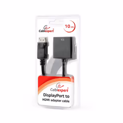 Gembird AB-DPM-HDMIF-002 câble vidéo et adaptateur 0,1 m DisplayPort HDMI Noir