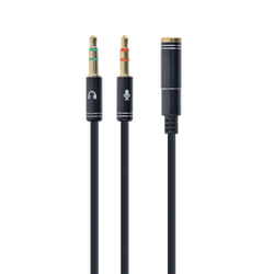 Gembird !Adapter audio stereo 3.5mm mini Jack/4PIN/ câble audio 0,2 m 3,5mm 2 x 3.5mm Noir